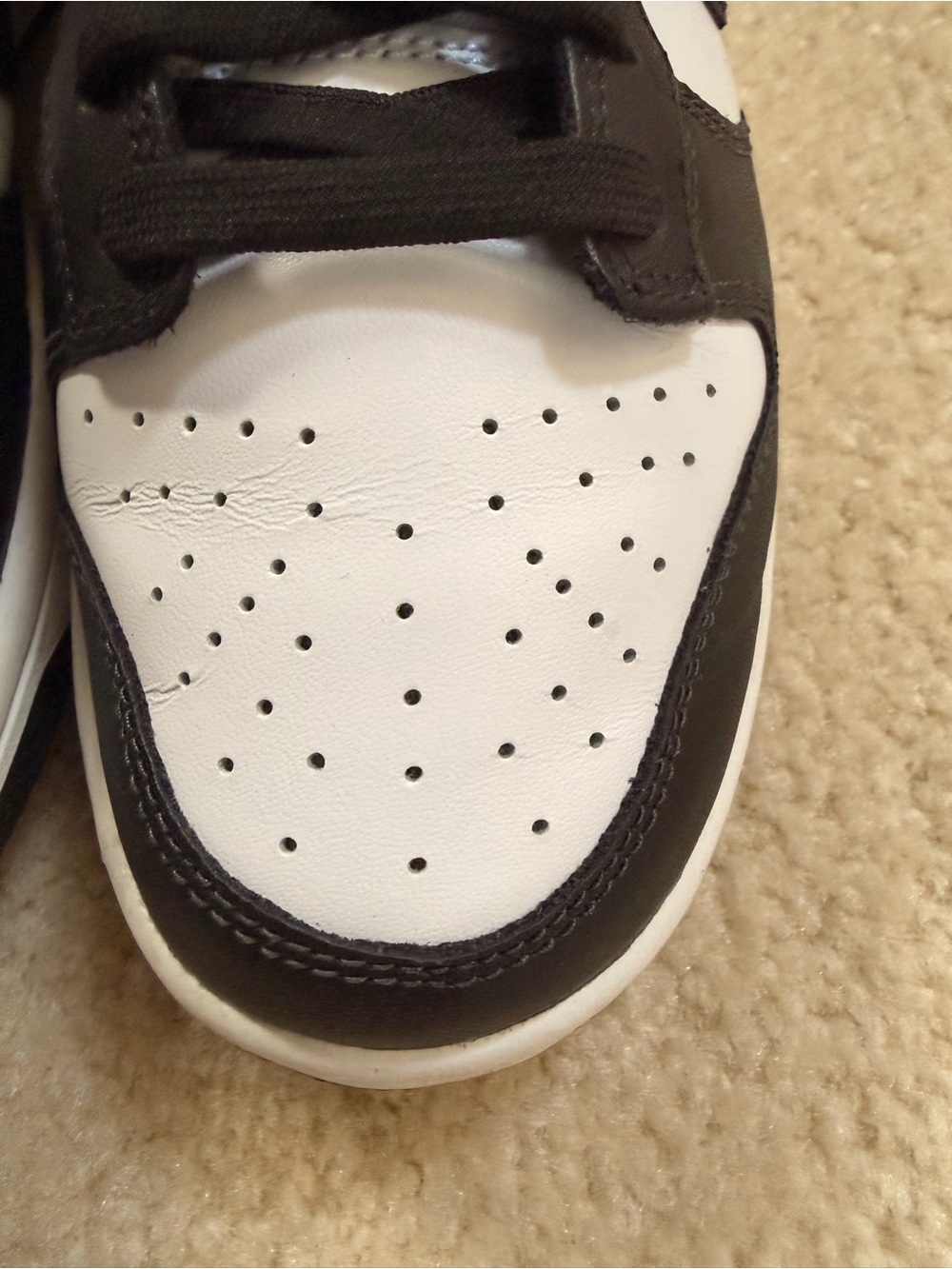 Nike White/Black Dunk Low Retro Sneakers - Picture 3 of 6